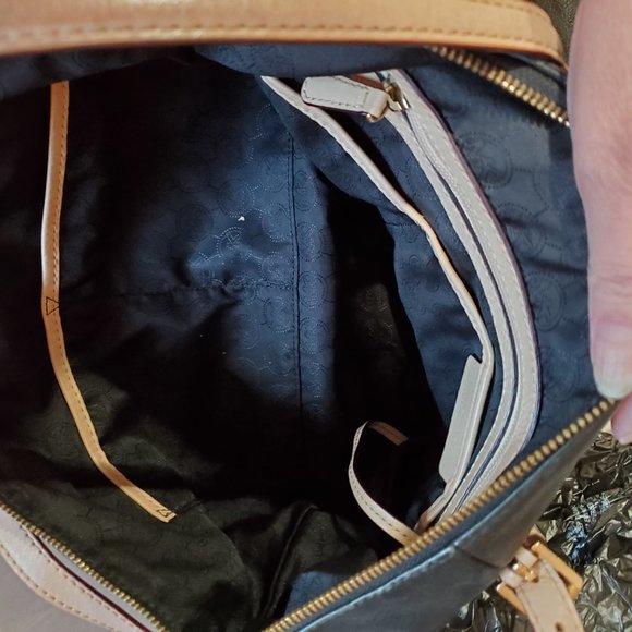 Euc Vintage Michael Kors Black Leather Tote bag Purse c - Picture 6 of 9